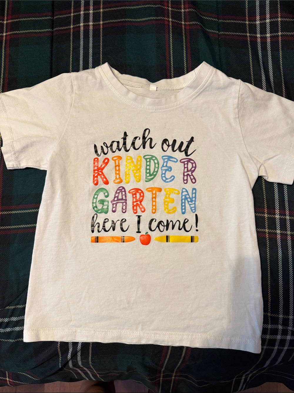 Kids White 'Watch Out Kindergarten Here I Come!' Graphic Tee